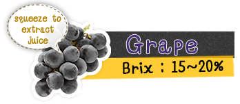 grape squeeze to extract juice, brix:15～20%