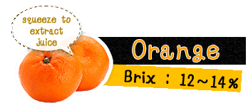 orange squeeze to extract juice, brix:12～14%