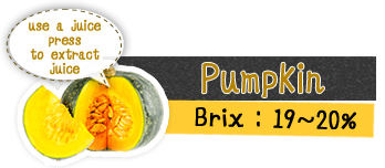 pumpkin use a juice press to extract juice, brix:9～20%